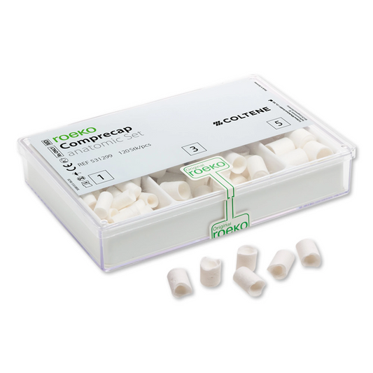Coltene - Roeko Comprecap Anatomic Set: 120 Compression Caps, 40 of each size: #1, #3