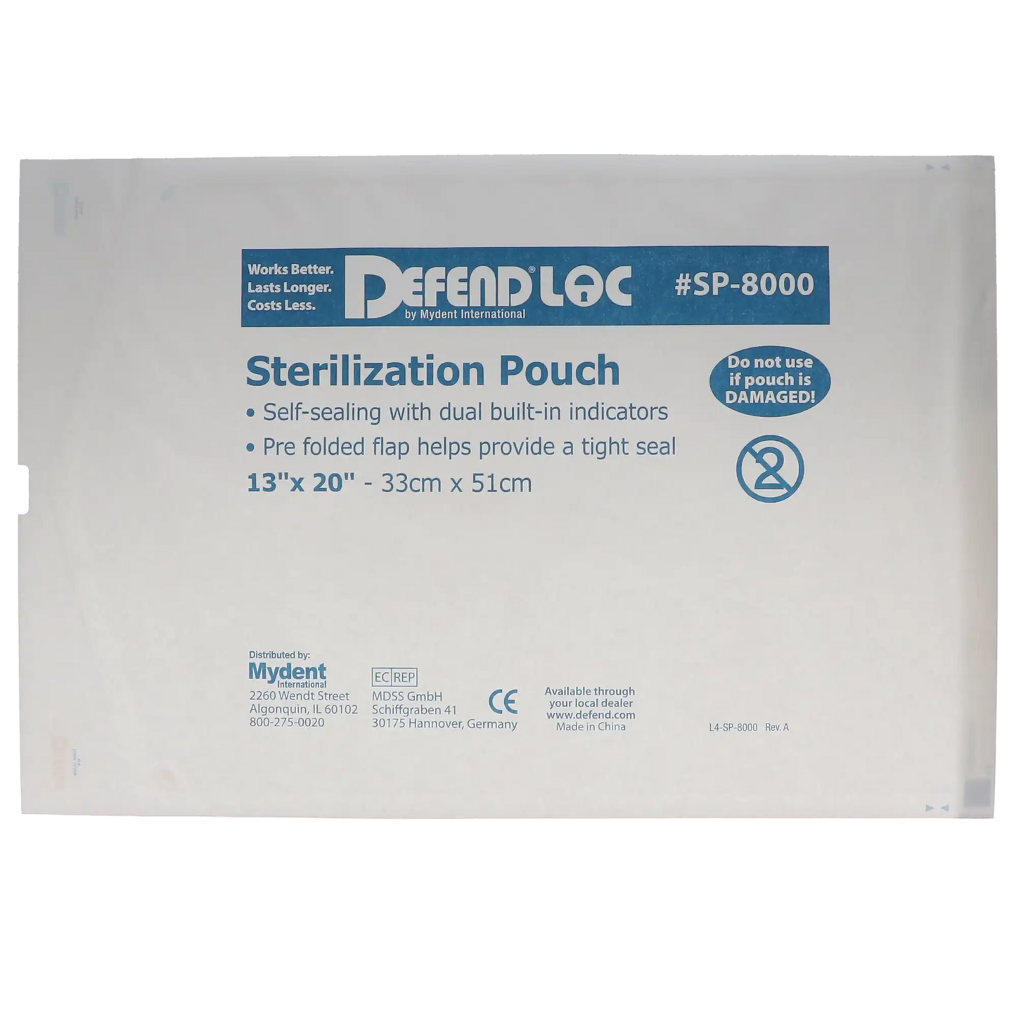 Defend - Steri-Pouches Defendloc 13"X 20" 200/Bx