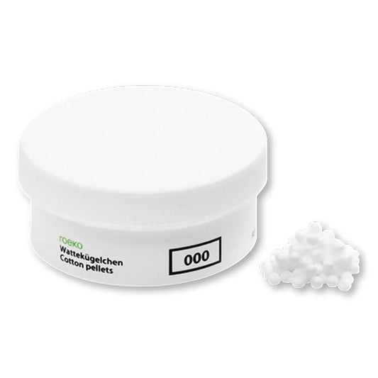Coltene - Roeko Cotton Pellets, Size #000, 3.0mm, Uniform size, Single 1.5 gram jar