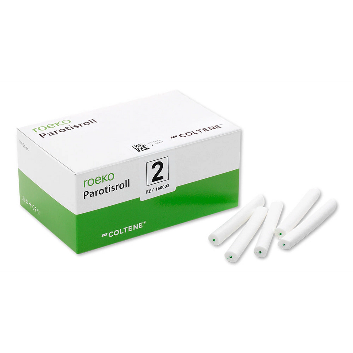 Coltene - Roeko Parotisroll #2 (.375" x 3.125"; 10 mm dia x 80mm) Non-Sterile cotton