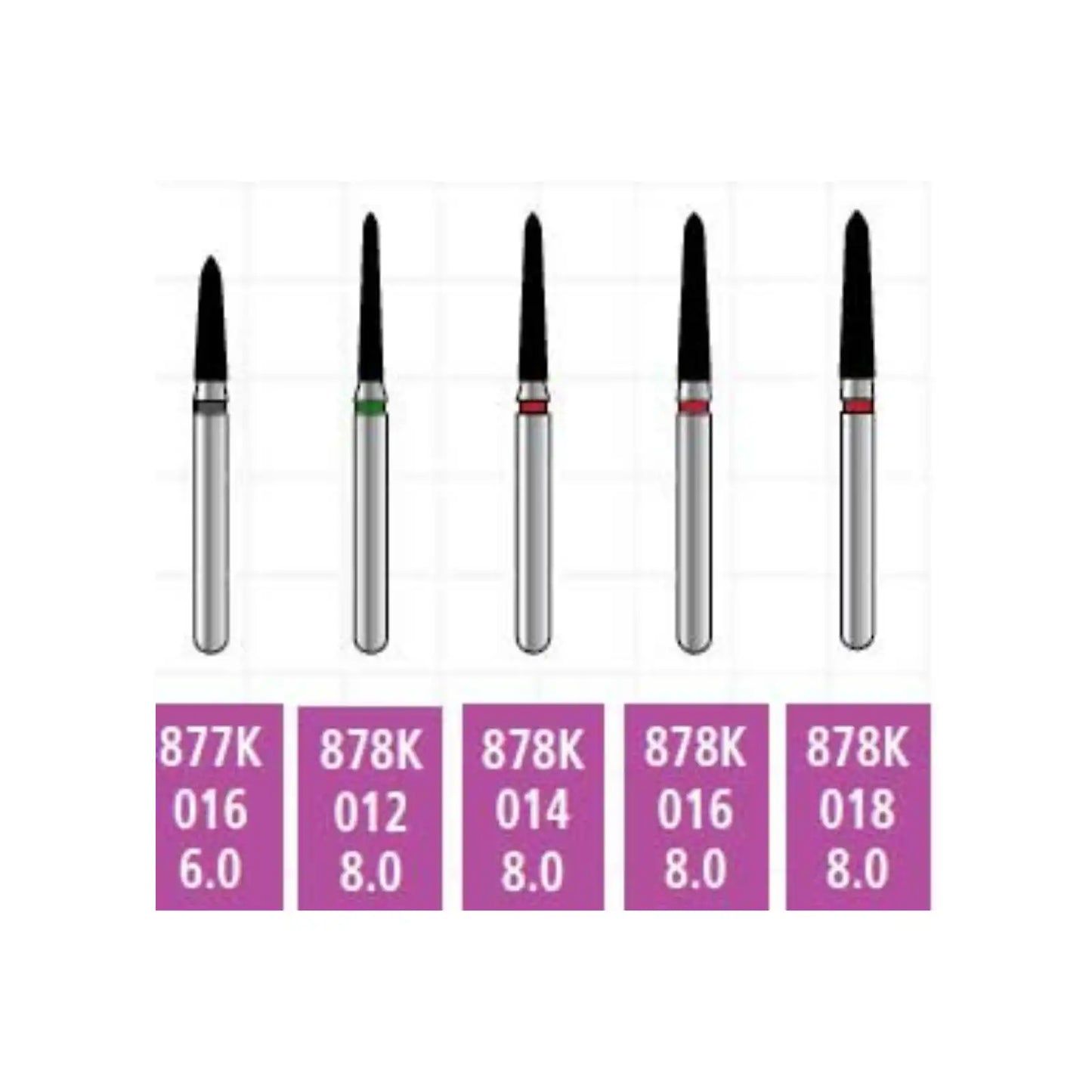 Coltene - Alpen x1 FG #878K.016 Coarse Grit, Curettage/Pointed Taper 25/Pk