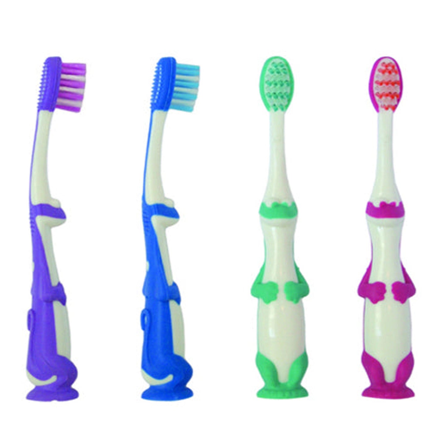 Oraline - Kids Dinosaur Toothbrush, 26 Tuft X-Soft, Suction Cup on Bottom, 4 144/Cs