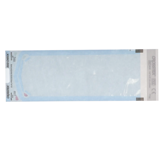 Crosstex - Duo-Check 3-1/2" x 9" Triple Seal Paper/Blue Film Sterilization Pouch
