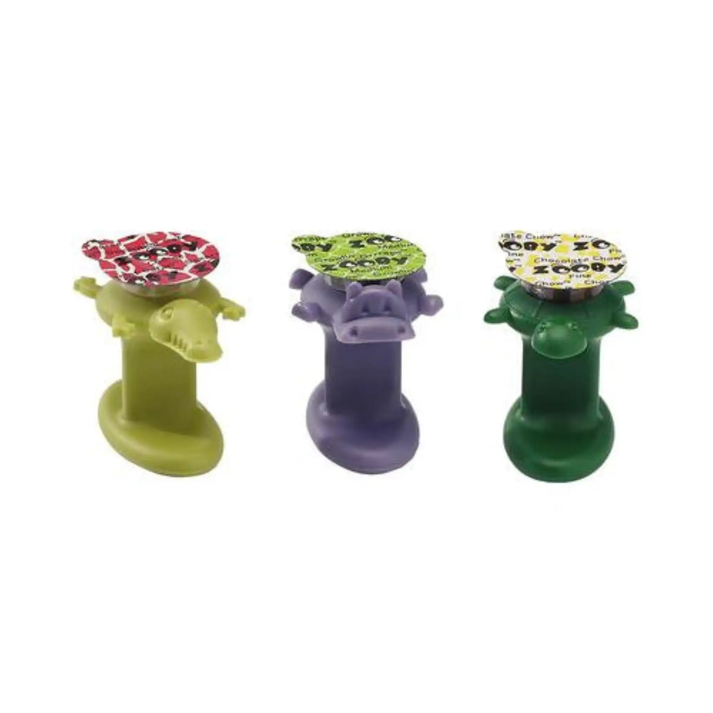 Zooby Prophy Paste Cup Grippers 3/Pk. Includes 1 Hippo, 1 Alligator and 1