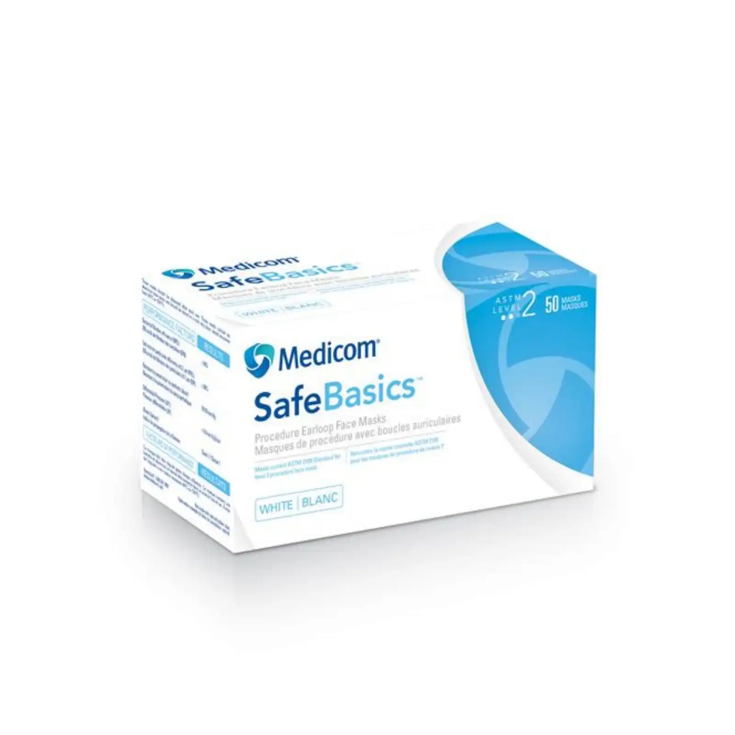 Medicom - SafeBasics Procedure Ear-Loop Face Mask - WHITE 50/Bx. Primary (Level 1) **Discontinued