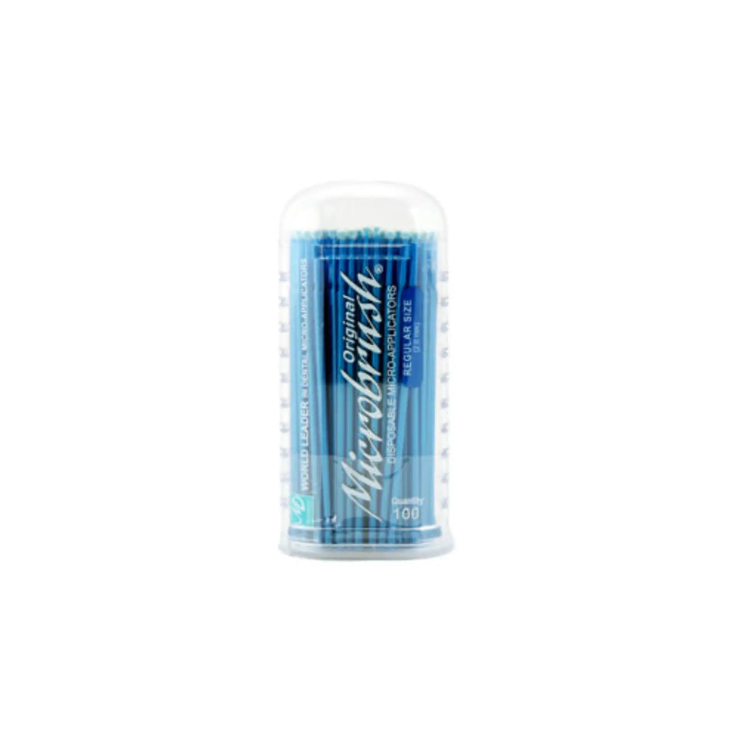 Microbrush Tube Series, Short Regular, Blue micro-applicators. Tube of 100