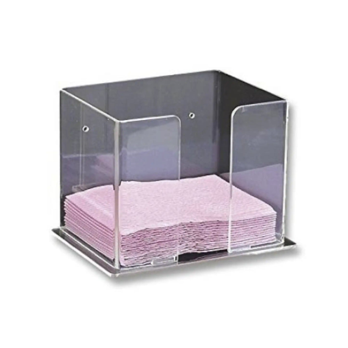 Plasdent - Bib Holder, Long Side Loading - Clear, 5-5/8" W x 7-1/2" H x 6-1/4" D