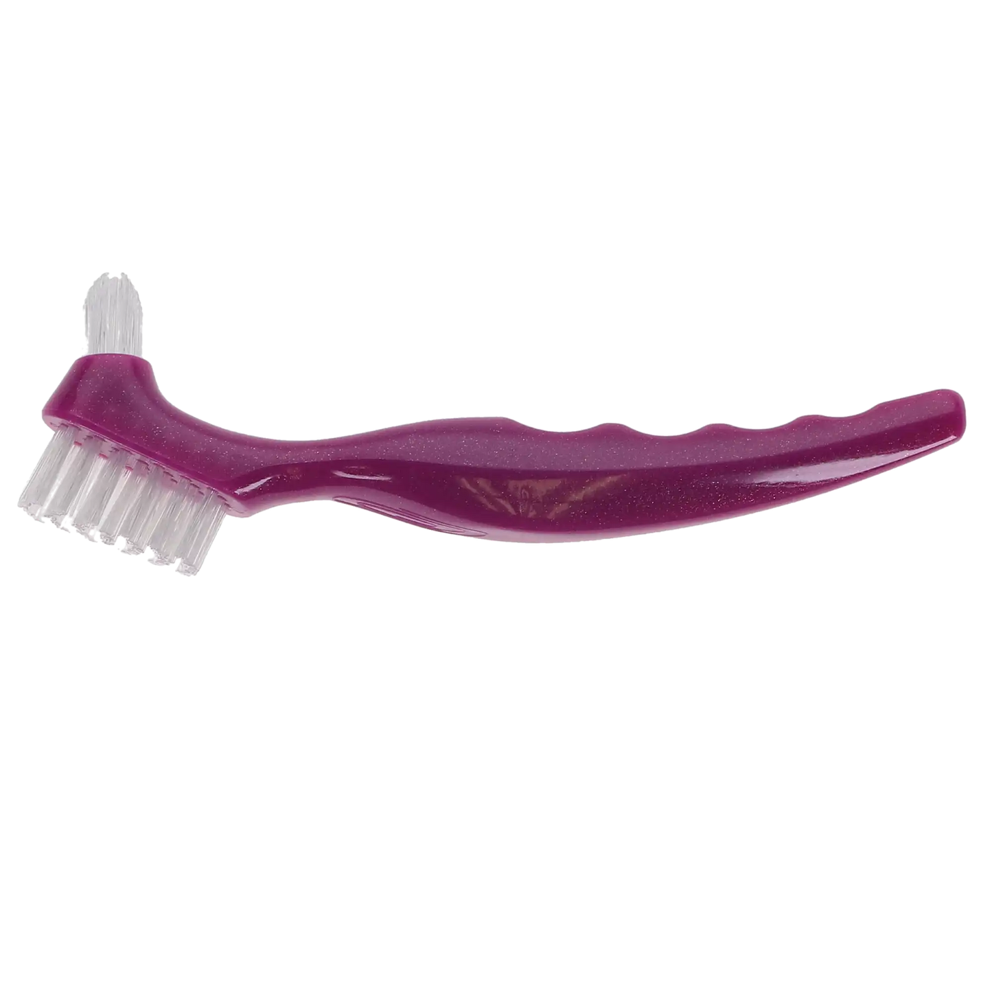 Plasdent - CareBrush Assorted Color Angled Standard Denture Brushes With Ergonomic Handle