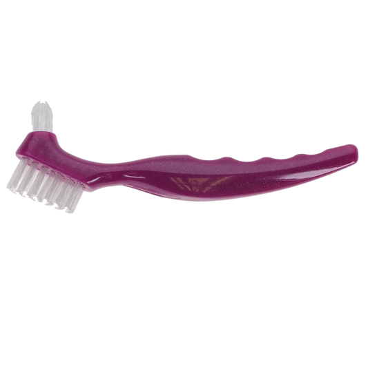 Plasdent - CareBrush Assorted Color Angled Standard Denture Brushes With Ergonomic Handle
