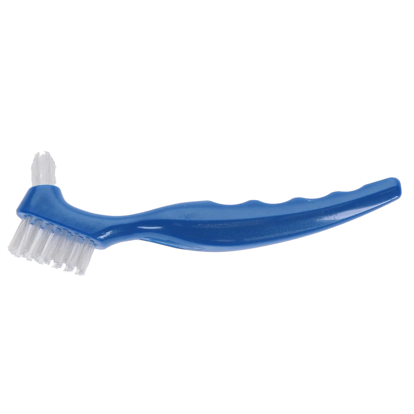 Plasdent - CareBrush Blue Angled Standard Denture Brushes With Ergonomic Handle, Pack