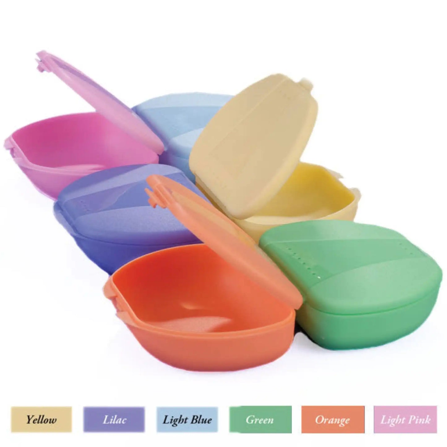 Plasdent - Retainer Boxes - Solid Tropical Colors 12/Box. Feature precise snap