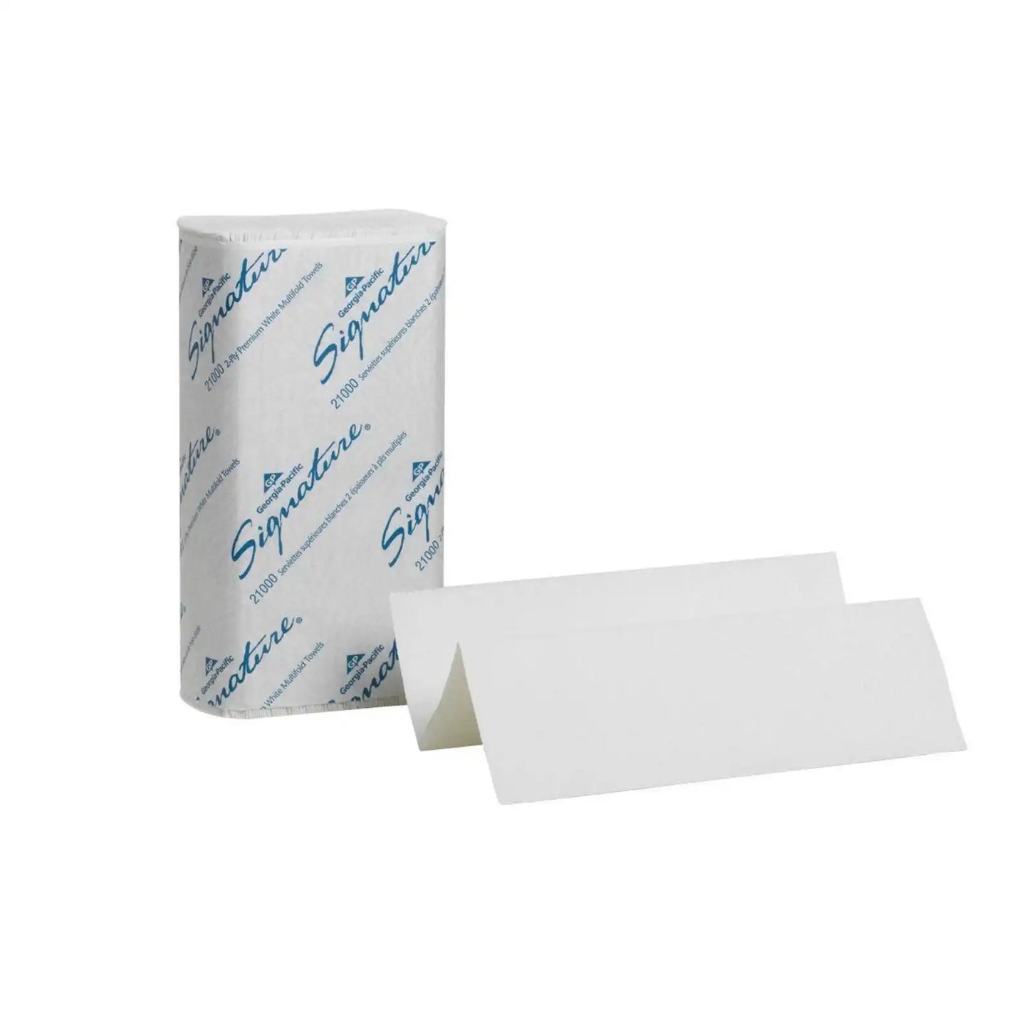 Georgia Pacific - Premium C-Fold Paper Towels, 2-Ply, Paper Band, White, 10?" x 13?" Sheets, 120 ct/pk, 12 Pk/Cs