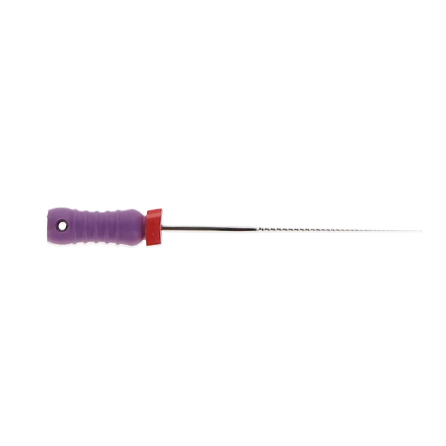 Stainless Steel K-File with Plastic Handle & Endo Stop, 28 mm, 0.02 Taper, # 10, Purple, 6/Pk, MK2810
