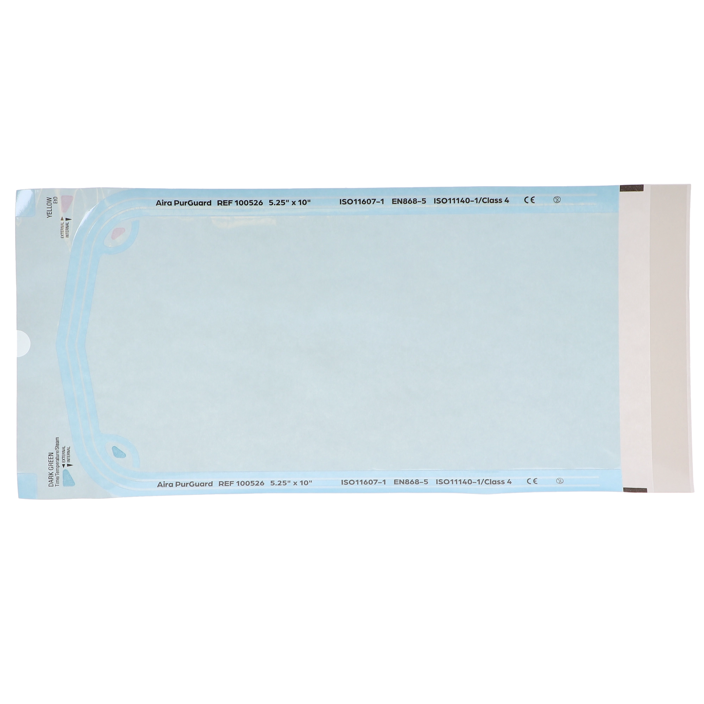 HSB - 5.25"?x?10" - Paper/Blue Film Self-Sealing Sterilization Pouch 200/Bx