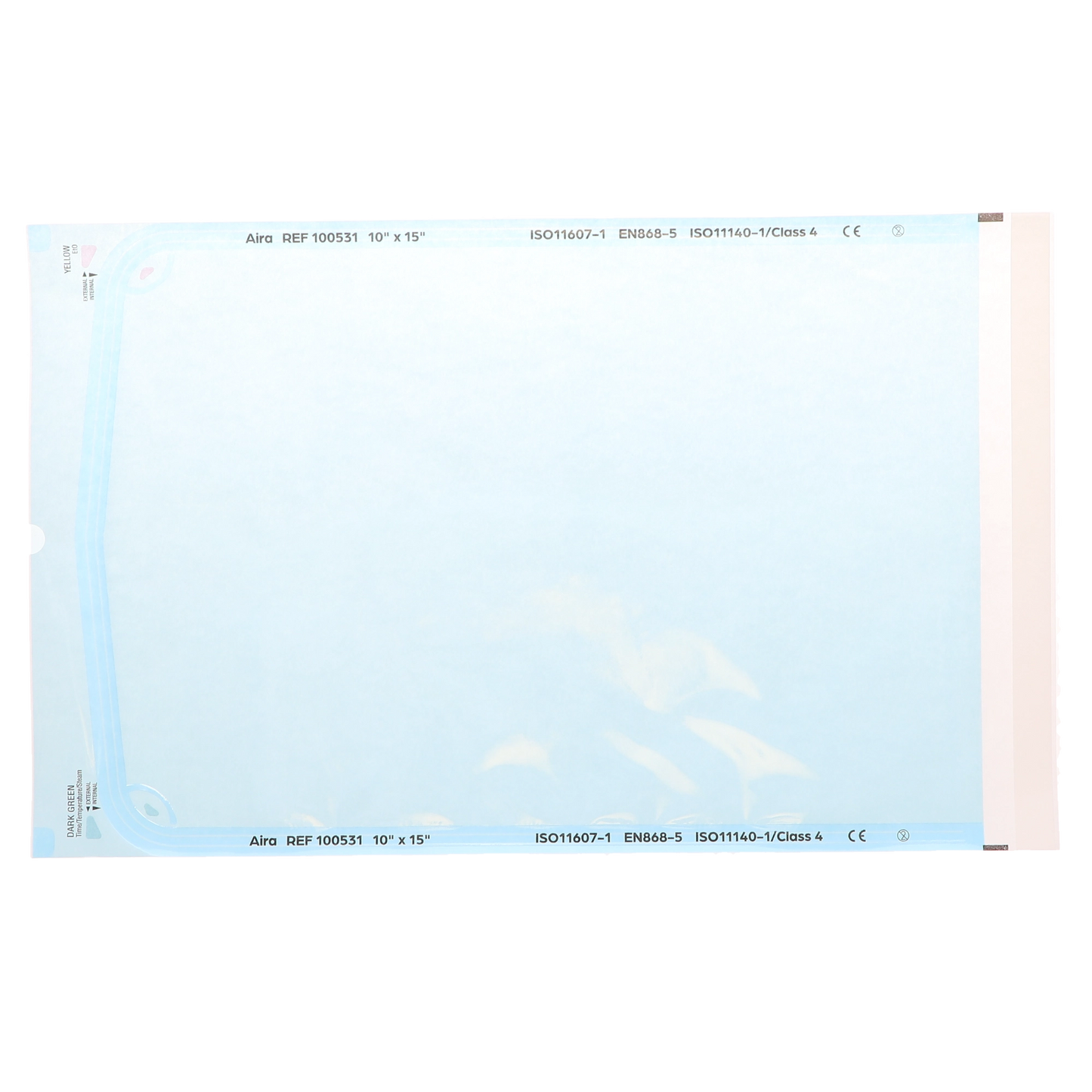 HSB - 10"?x?15" - Paper/Blue Film Self-Sealing Sterilization Pouch 200/Bx