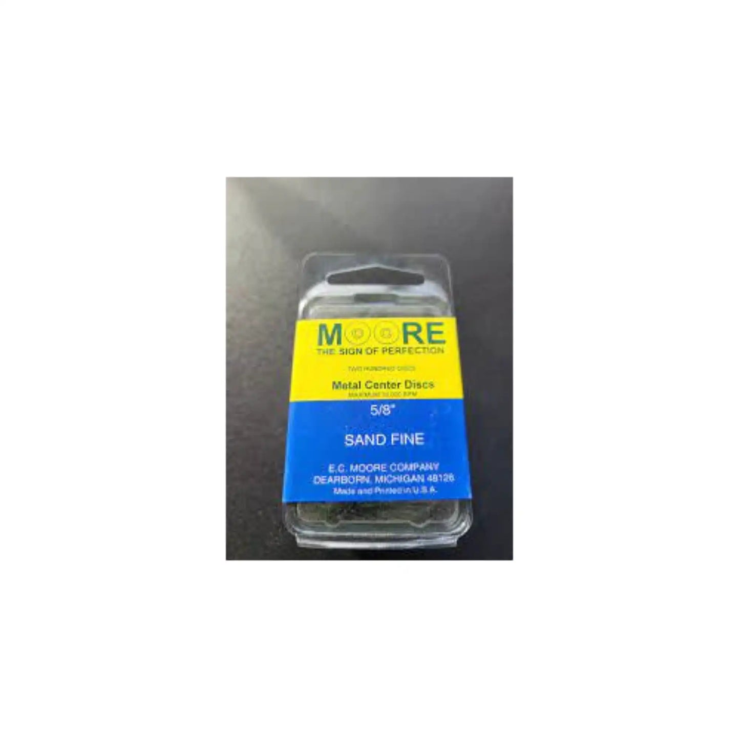 EC Moore - Paper Discs Pin Hole Center 5/8" Sand Fine 300/Pk