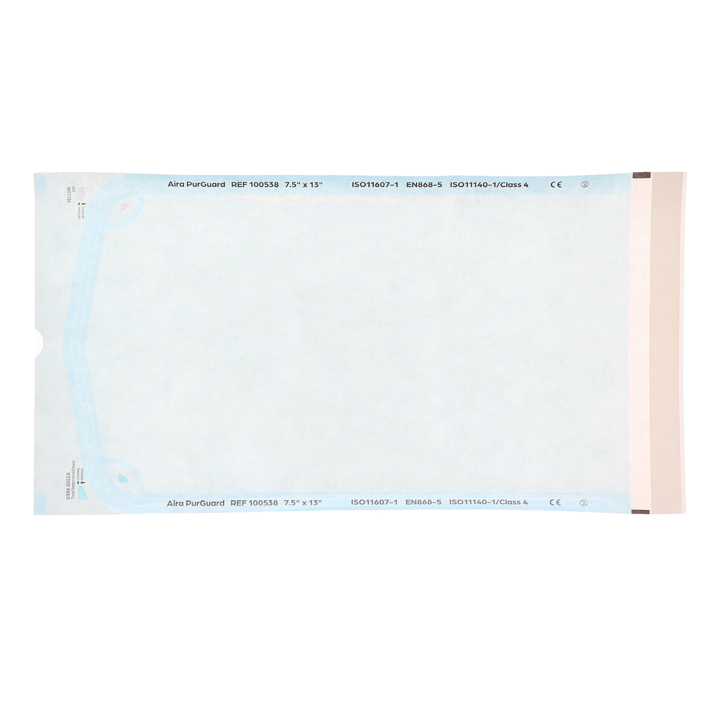 HSB - 7.50"?x?13" - Paper/Blue Film Self-Sealing Sterilization Pouch 200/Bx
