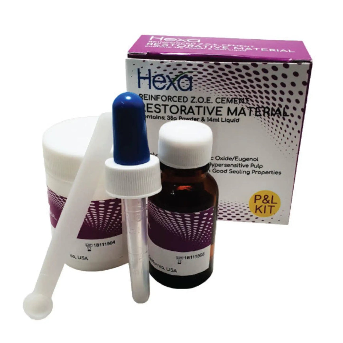 Hygedent - Hexa Restorative Material Z.O.E. Cement - 38g Powder and 14ml Liquid. Polymer (TR-3000)