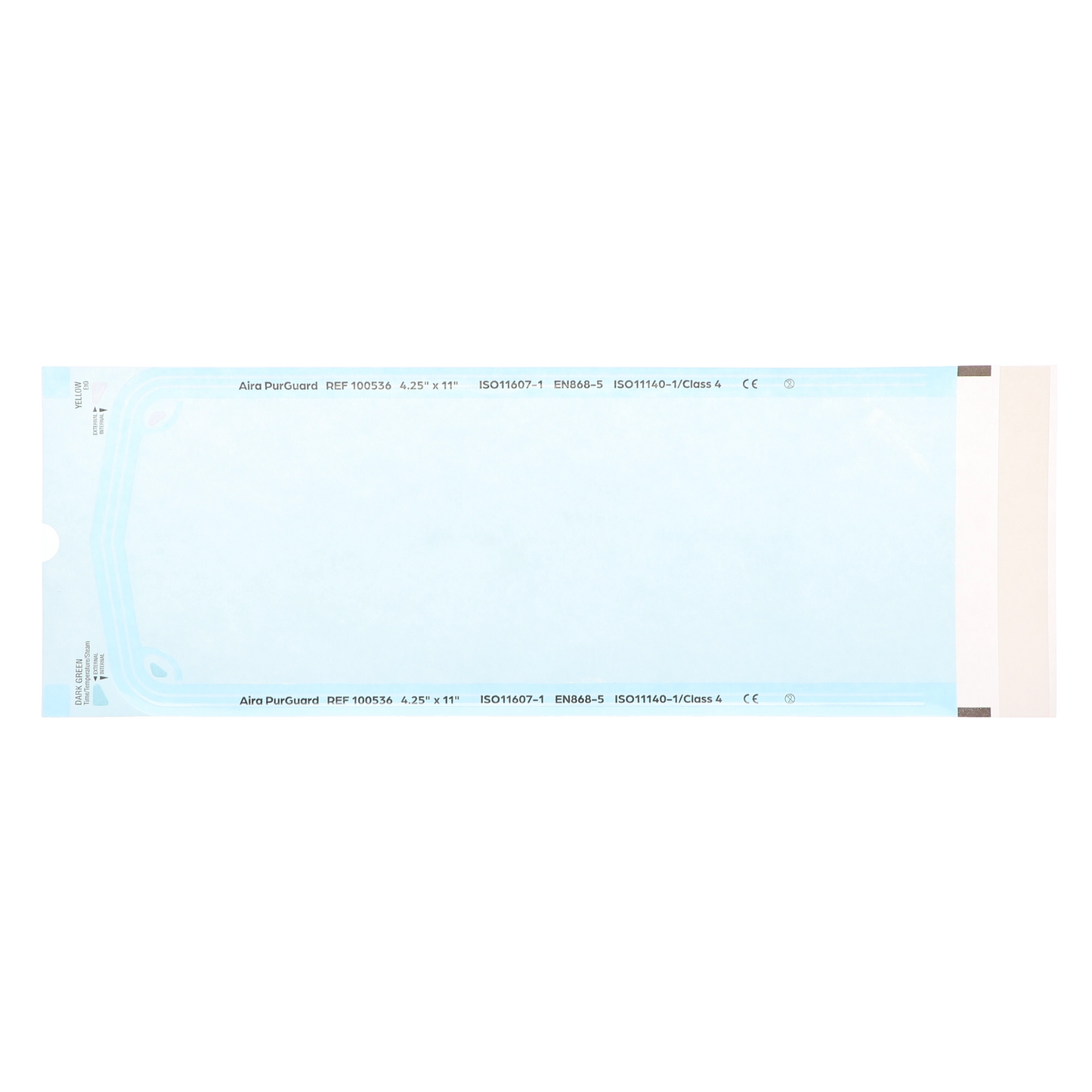HSB - 4.25" x 11" - Paper/Blue Film Self-Sealing Sterilization Pouch 200/Bx (equiv BE1235)
