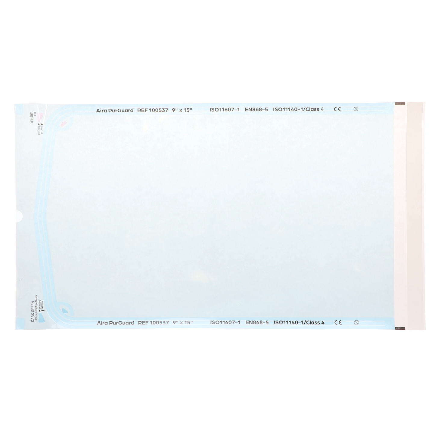 HSB - 9" x 15" - Paper/Blue Film Self-Sealing Sterilization Pouch 200/Bx (equiv SP5000)