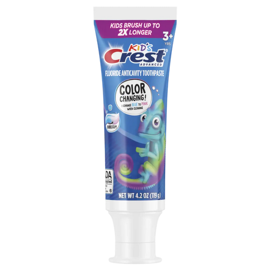 P&G - Kid's Crest Advanced Color Changing Toothpaste, Bubble Gum, 4.2 oz Tube, 24/cs
