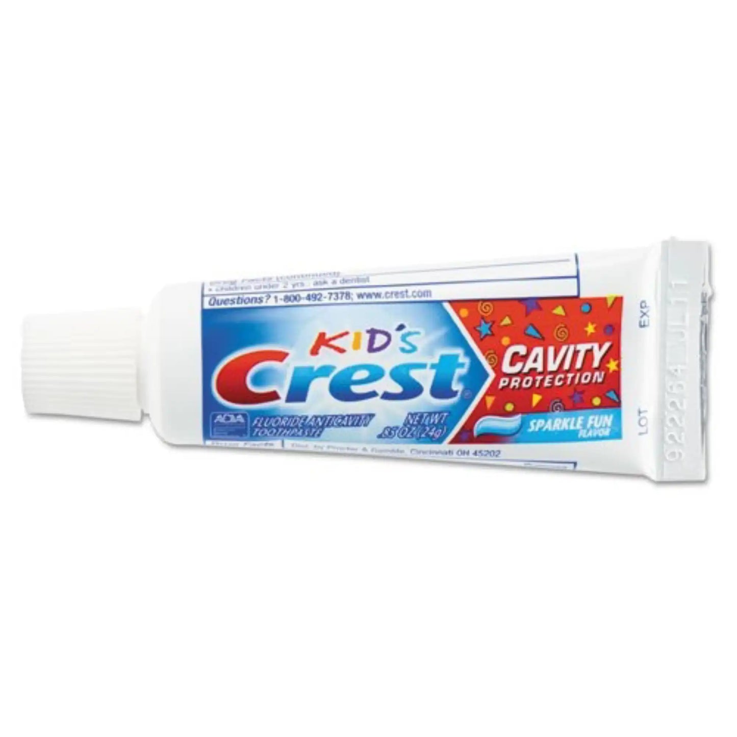P&G - Crest Sparkle Kids Toothpaste, Professional Trial Size Unboxed, 0.85 oz, 72/bx