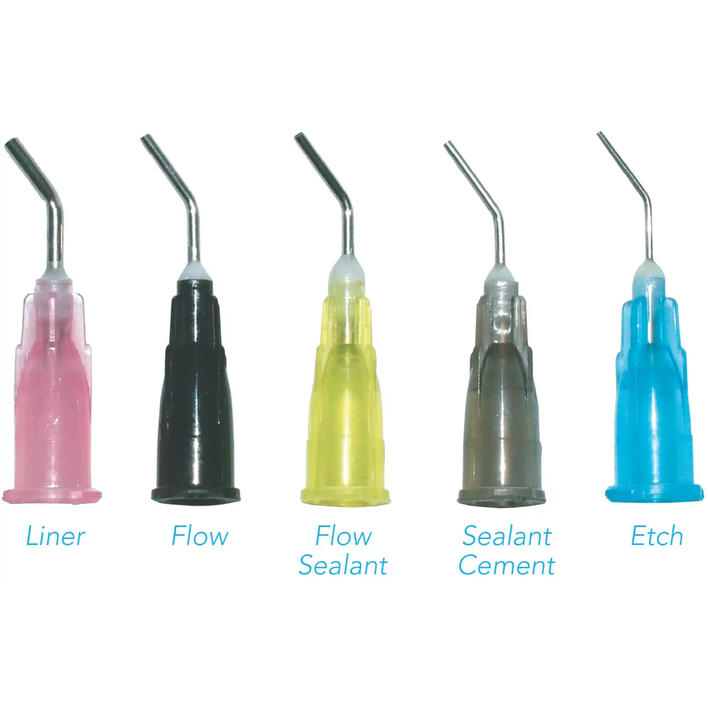 Pac-Dent - Blue 25 gauge Etchant Tips - Pre-Bent Applicator Needle Tips