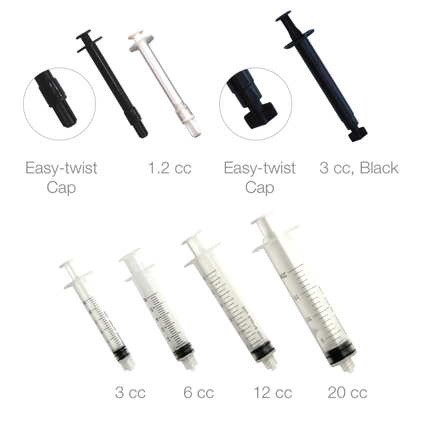 Pac-Dent - Luer-Lock Endo Irrigation Syringes, 12 cc, disposable, Non-Sterile