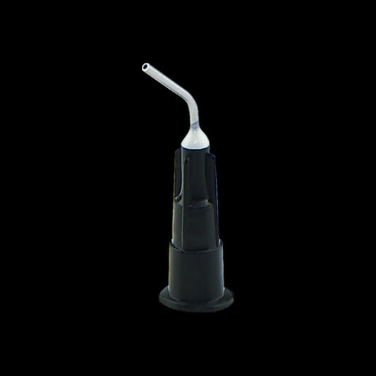 Pac-Dent - Disposable Pre-Bent Needle Tips, blunt-end, 20 gauge, flow, black