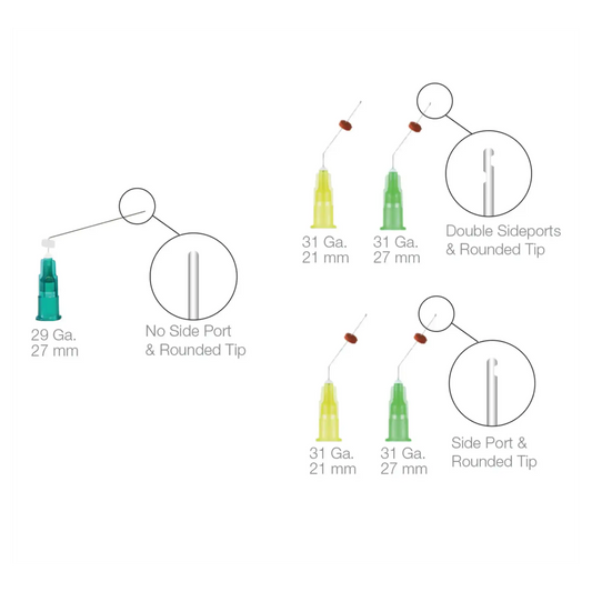 Pac-Dent - OptiProbe Double Sideport Irrigator Needle Tips, 27ga, 21 mm, Yellow, 50/Pk