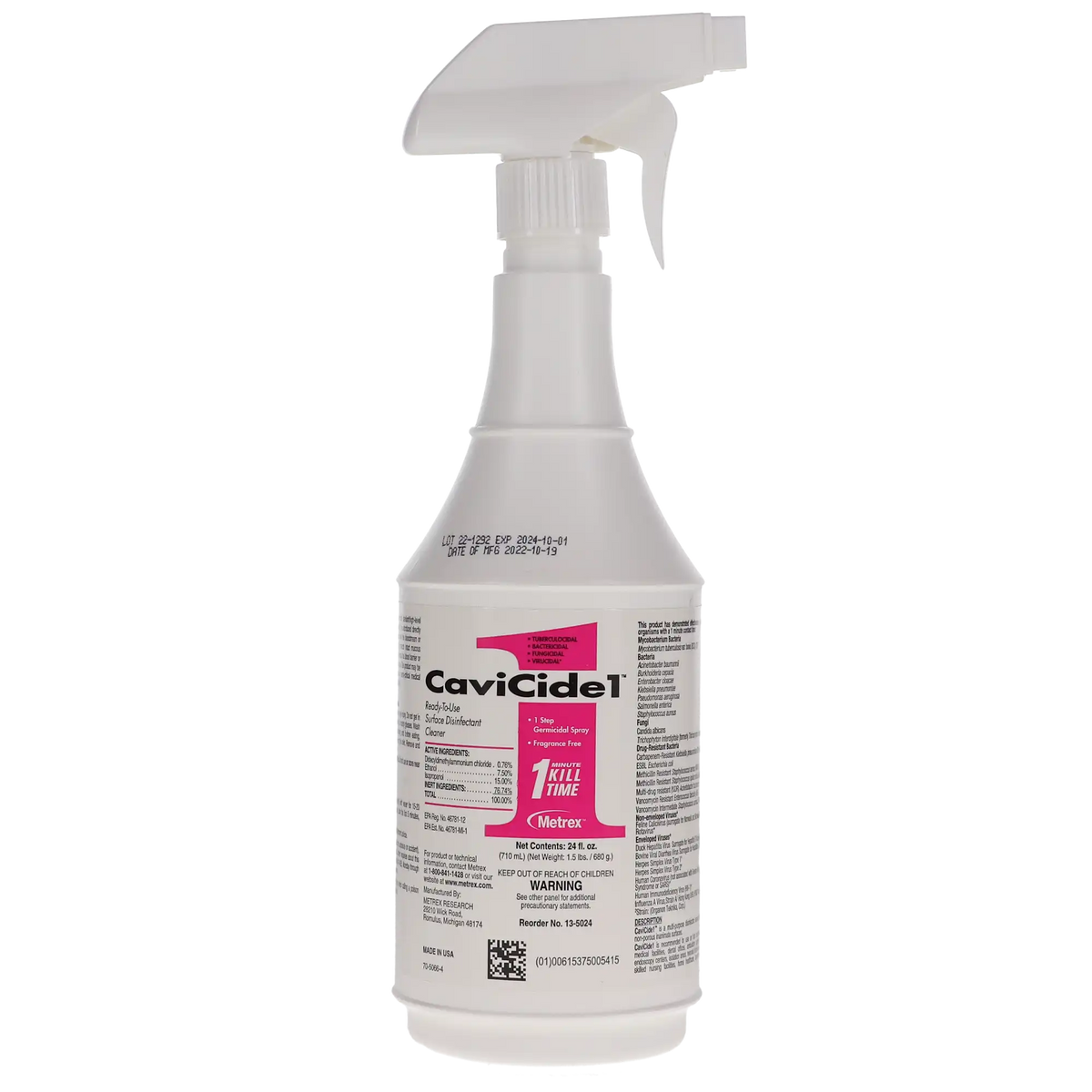 CaviCide 1 Spray Disinfectant Fragrance Free 24 oz 24oz/Bt