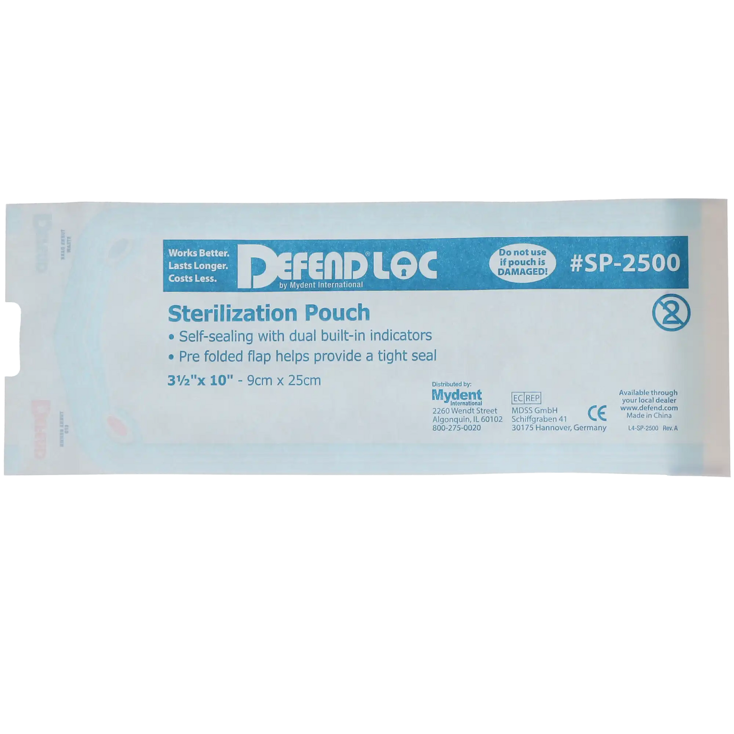 Defend - Sterilization Pouch 200/Box 2.25" X 4"