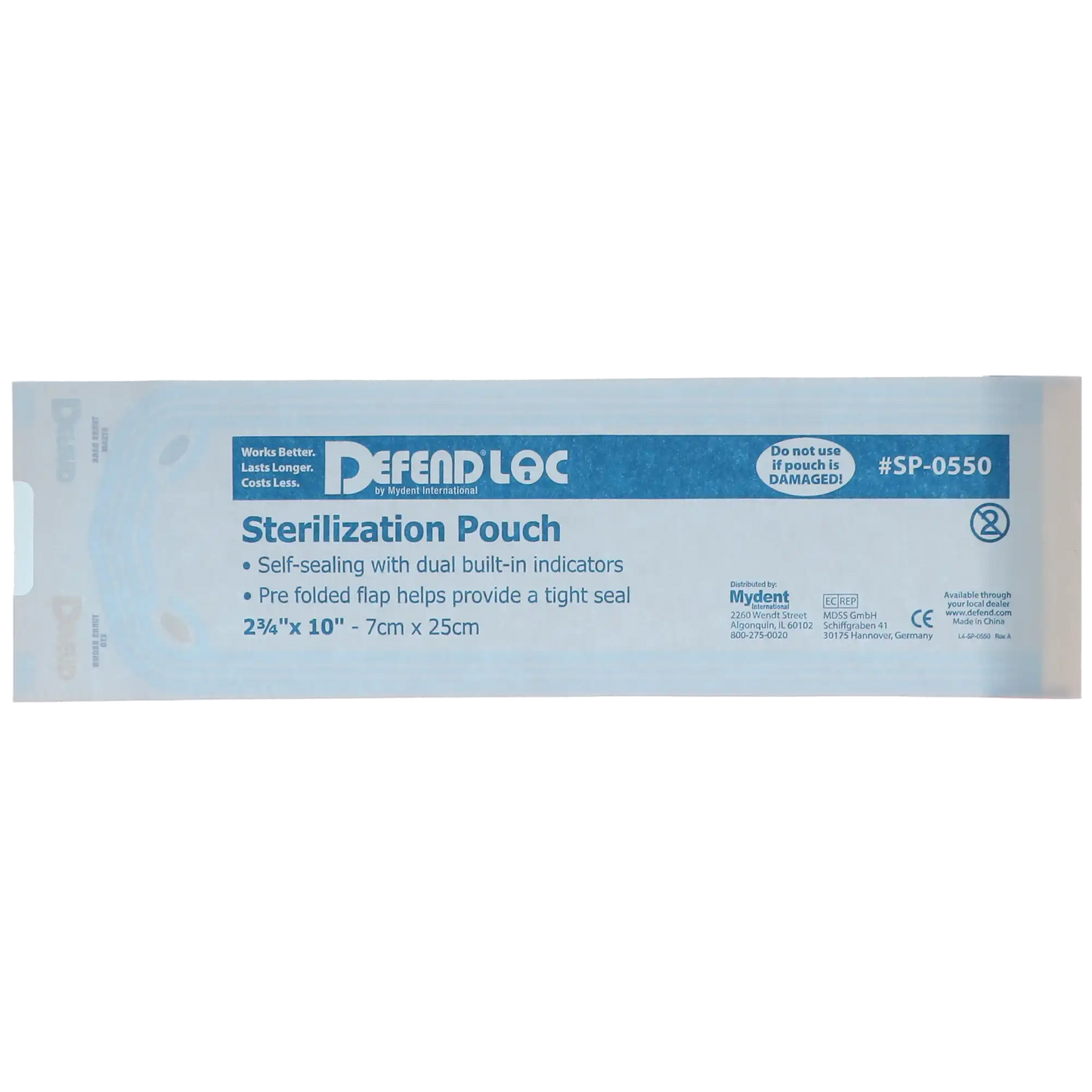 Defend - Sterilization Pouch 200/Box 2.75" X 10"