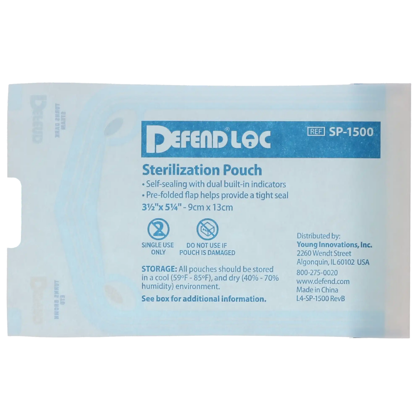 Defend - Sterilization Pouch 200/Box 3.5" X 5.25"