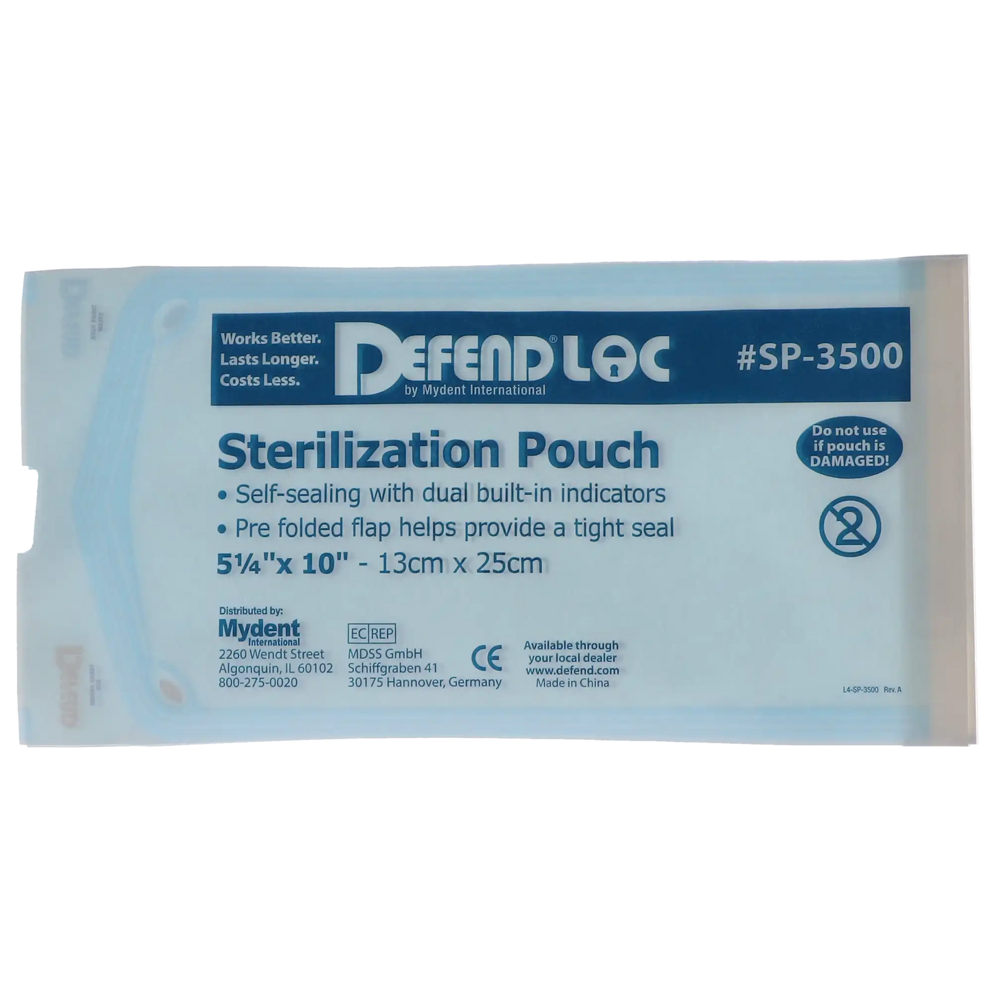 Defend - Sterilization Pouch 200/Box 3.5" X 10"