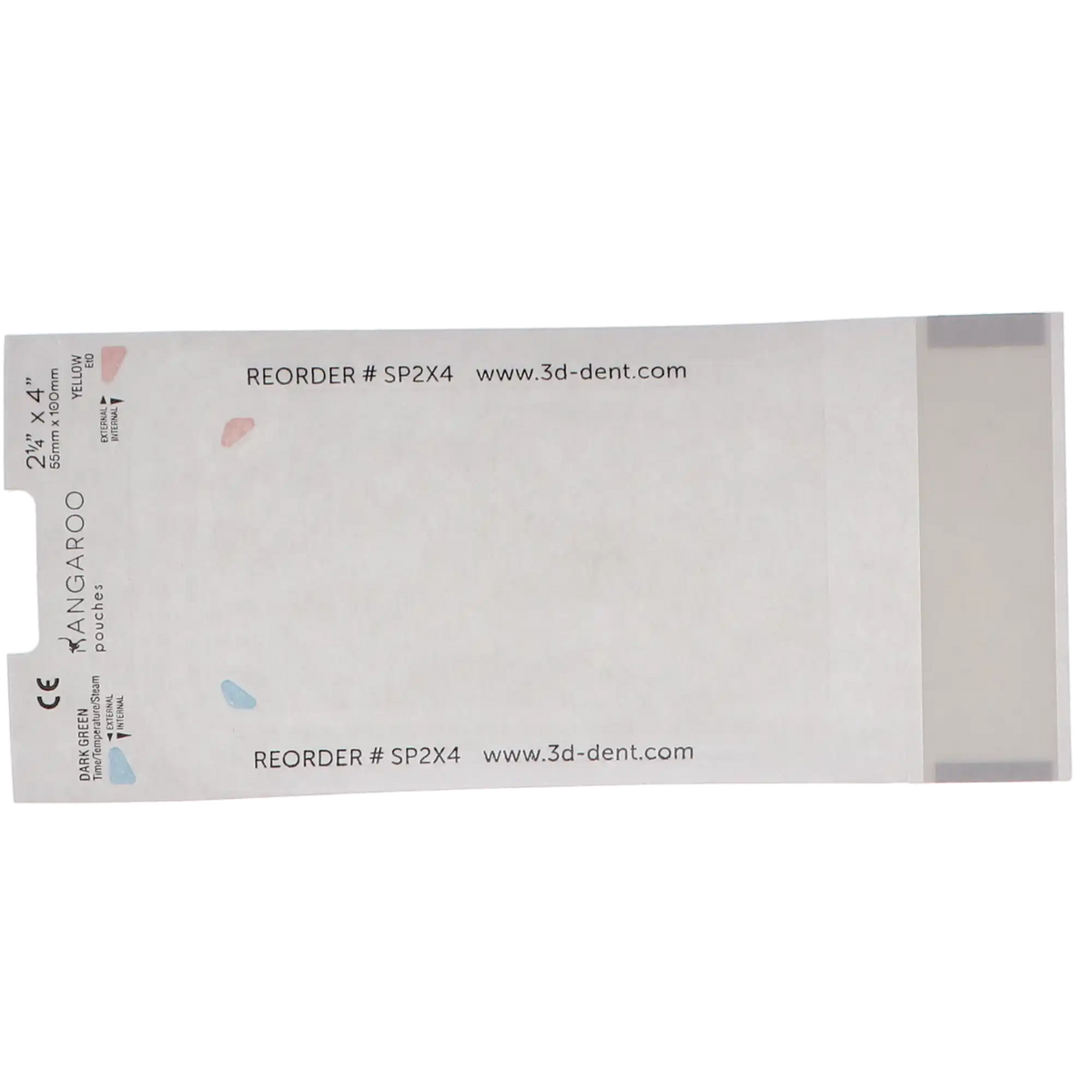 3D - Kangaroo Self-Seal Sterilization Pouches 2.25" X 4" 200/Bx