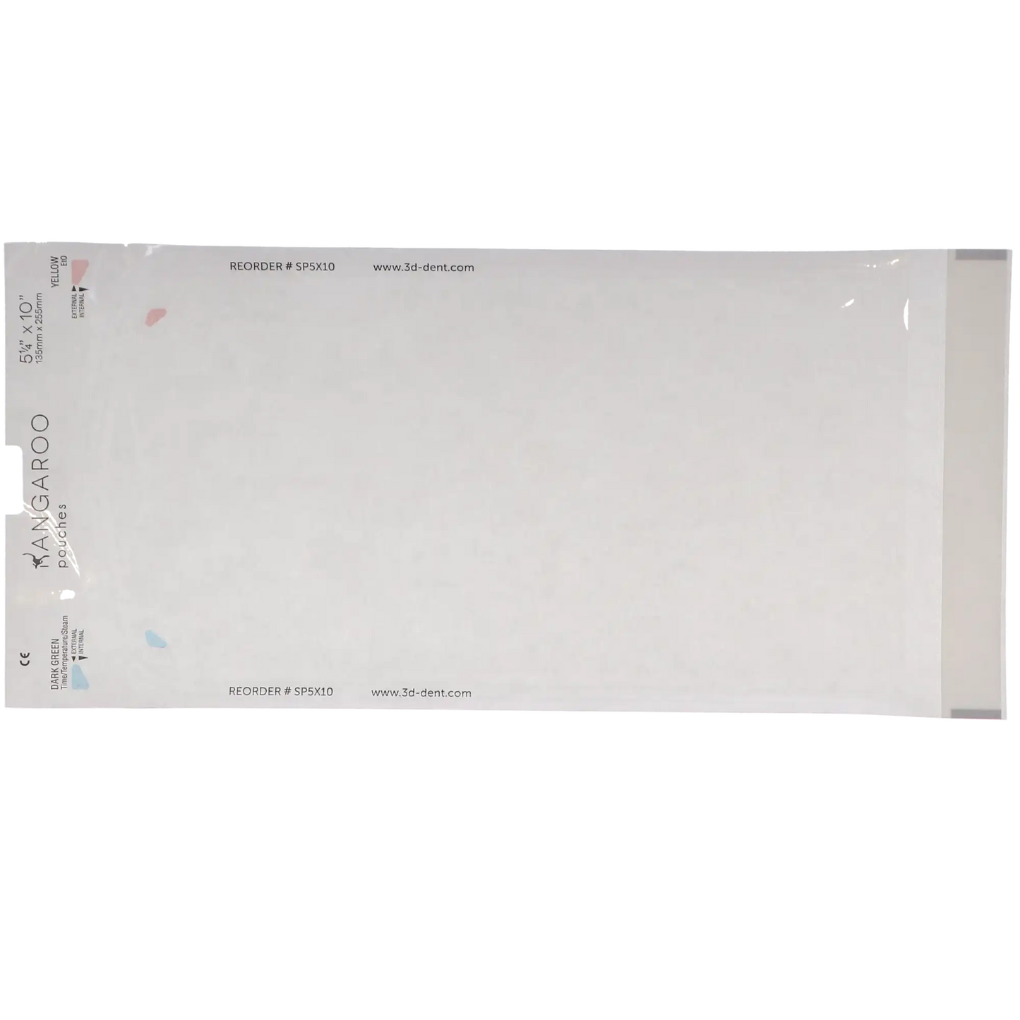 3D - Kangaroo Self-Seal Sterilization Pouches 5.25"X10" 200/bx