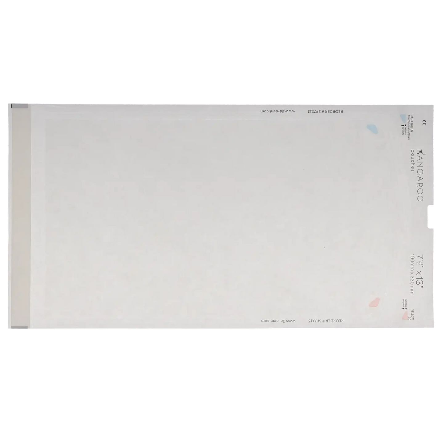 3D - Kangaroo Self-Seal Sterilization Pouches 100/Bx 7.5"X13"