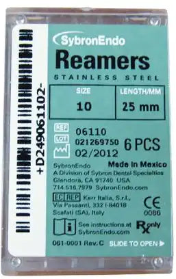 SybronEndo - Reamers 25mm #10 6/Bx