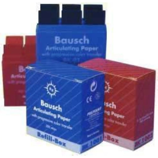 Bausch - Articulating Paper Pre-Cut Strips Red 300/pk