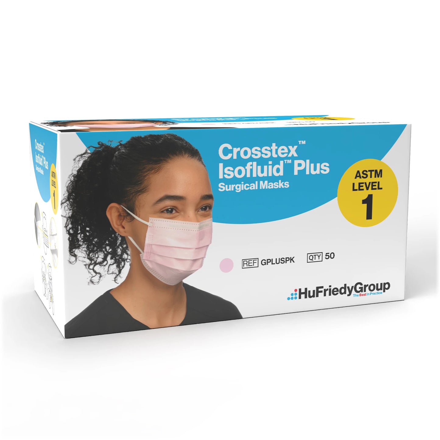 Crosstex - Isofluid Plus Earloop Masks Pink 50/Bx