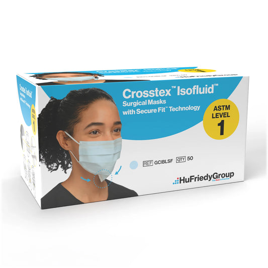 Crosstex - SecureFit Isofluid Earloop Mask Blue 50/Bx