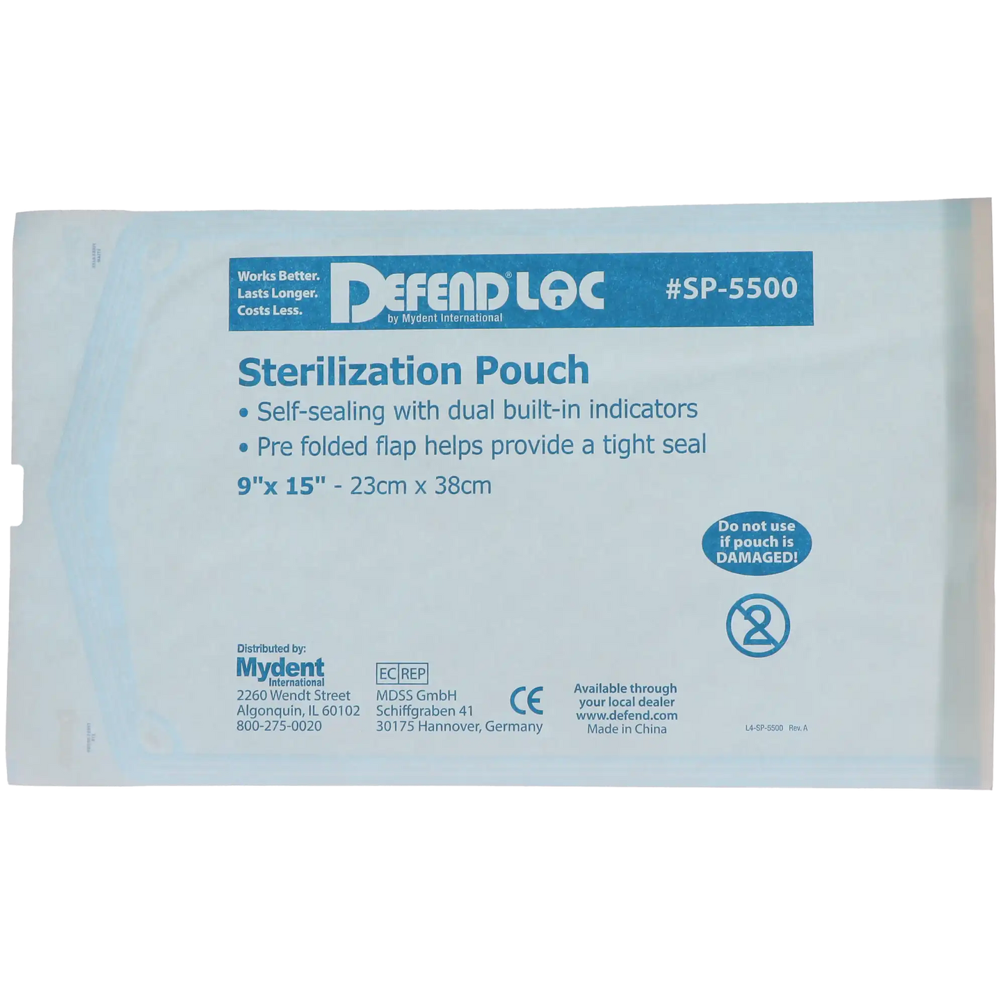 Defend - Sterilization Pouch 200/Box 5.25" X 10"