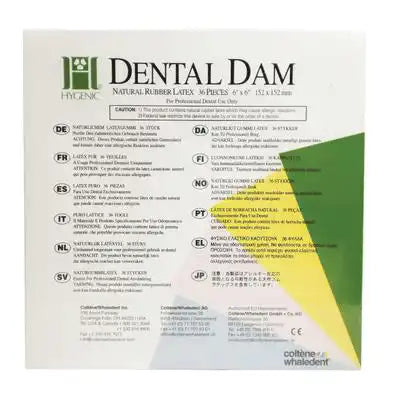 Coltene - Hygenic 5" x 5" Thin Light Rubber Dental Dam, 52/Pk