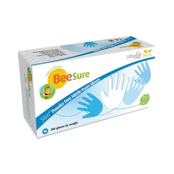 Cranberry - BeeSure SLIM Nitrile Glove Medium 200/Bx
