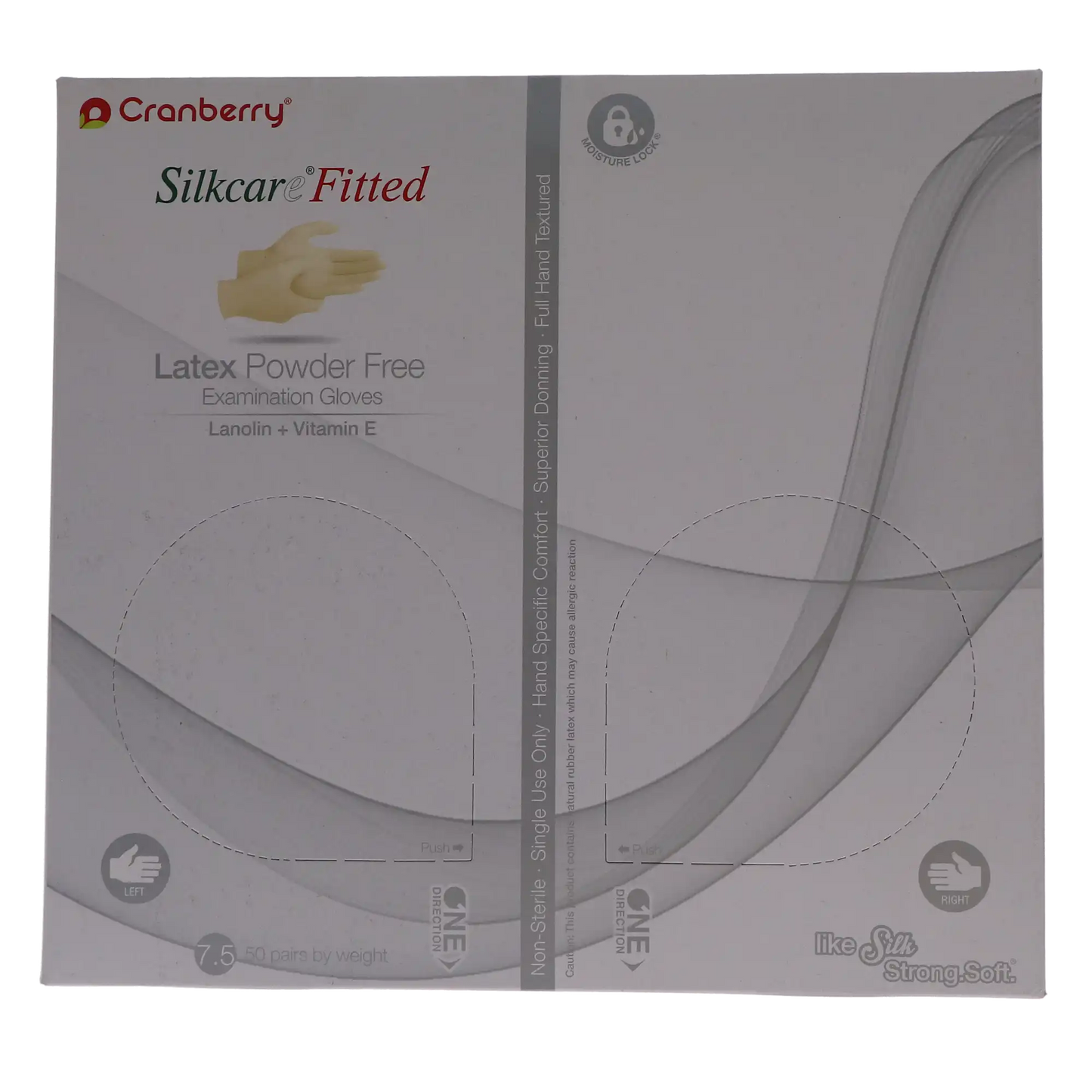 Cranberry - Silkcare PF Latex Gloves Fitted 100/Bx 7.5
