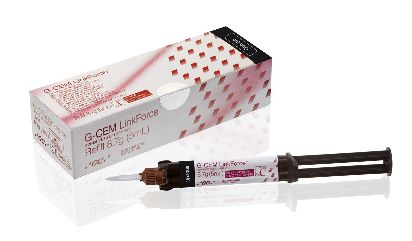 G-Cem Linkforce Cement Refill Opaque Self Adhesive Resin Cement. 1 8.7 G syr & 20 Automix