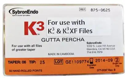 SybronEndo - K3 Gutta Percha .06/.25 50/Pk
