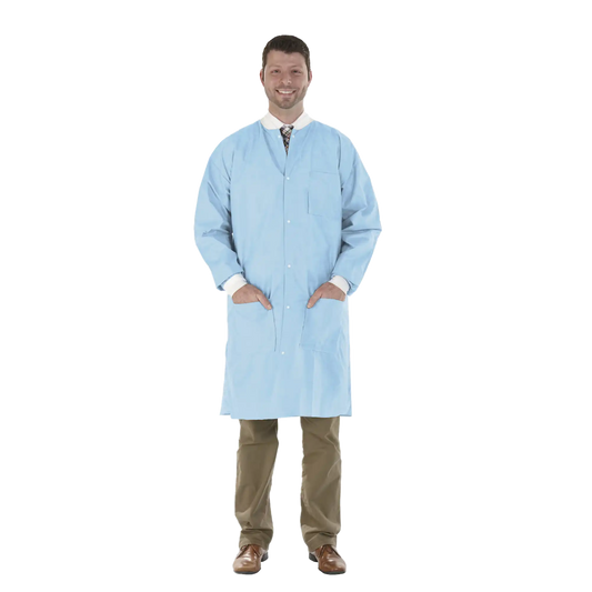 Medicom - SafeWear Hi-Perform Lab Coat Soft Blue Small 12/Pk