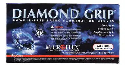 Microflex - Diamond Grip PF Latex Gloves Large 100/Bx